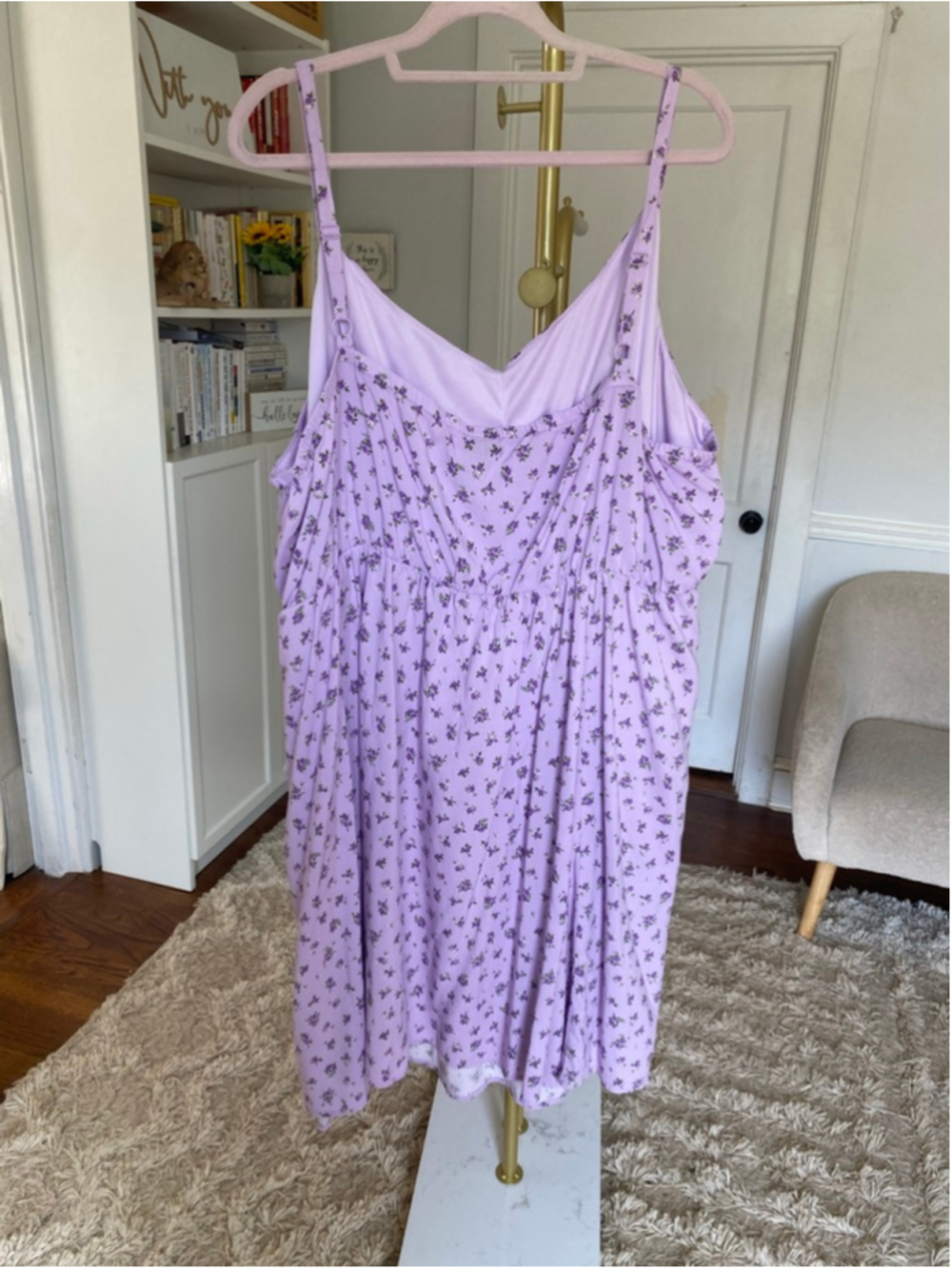Torrid Lilac Ditsy Floral Midi Dress Cottagecore Romantic Feminine Coquette Boho - Picture 3 of 8